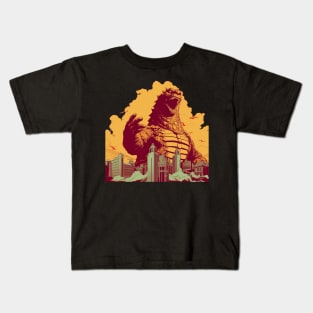 Retro Godzilla Poster Propapaganda Style Kids T-Shirt